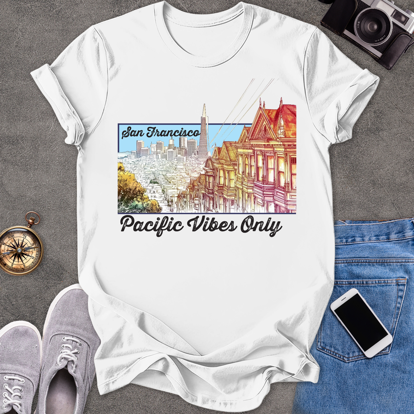 San Francisco - Pacific Vibes Only | Unisex Softstyle T-Shirt | Travel Lover Tee