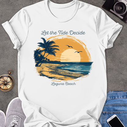 Let The Tide Decide - Laguna Beach | Unisex Softstyle T-Shirt | Beach Lover Tee