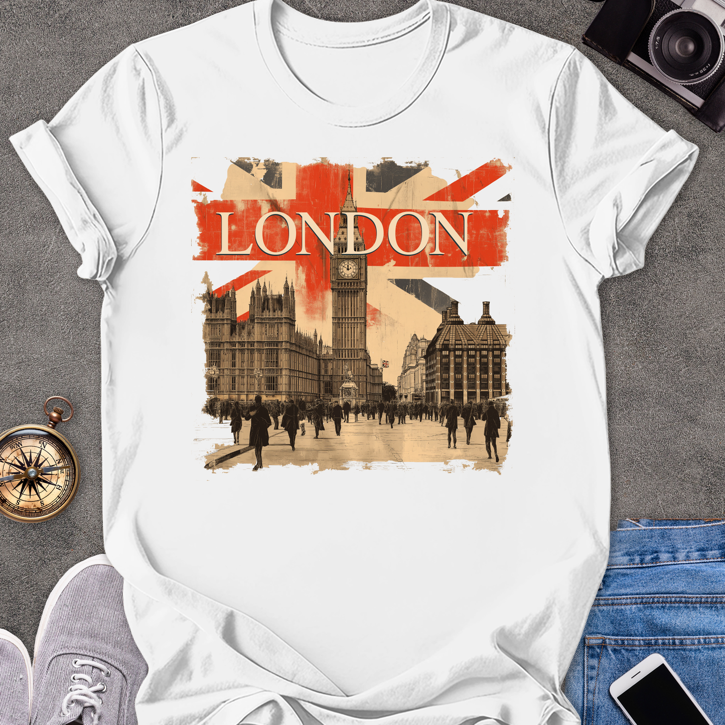 London | Unisex Softstyle T-Shirt | Retro Style Travel Tee