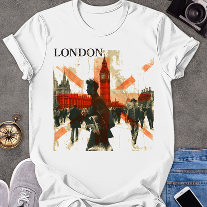 London | Unisex Softstyle T-Shirt | Retro London Travel Tee
