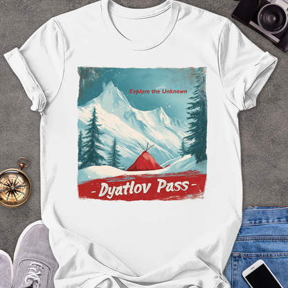 Dyatlov Pass - Explore the Unknown | Unisex Softstyle T-Shirt | Russia Hiking Travel Tee