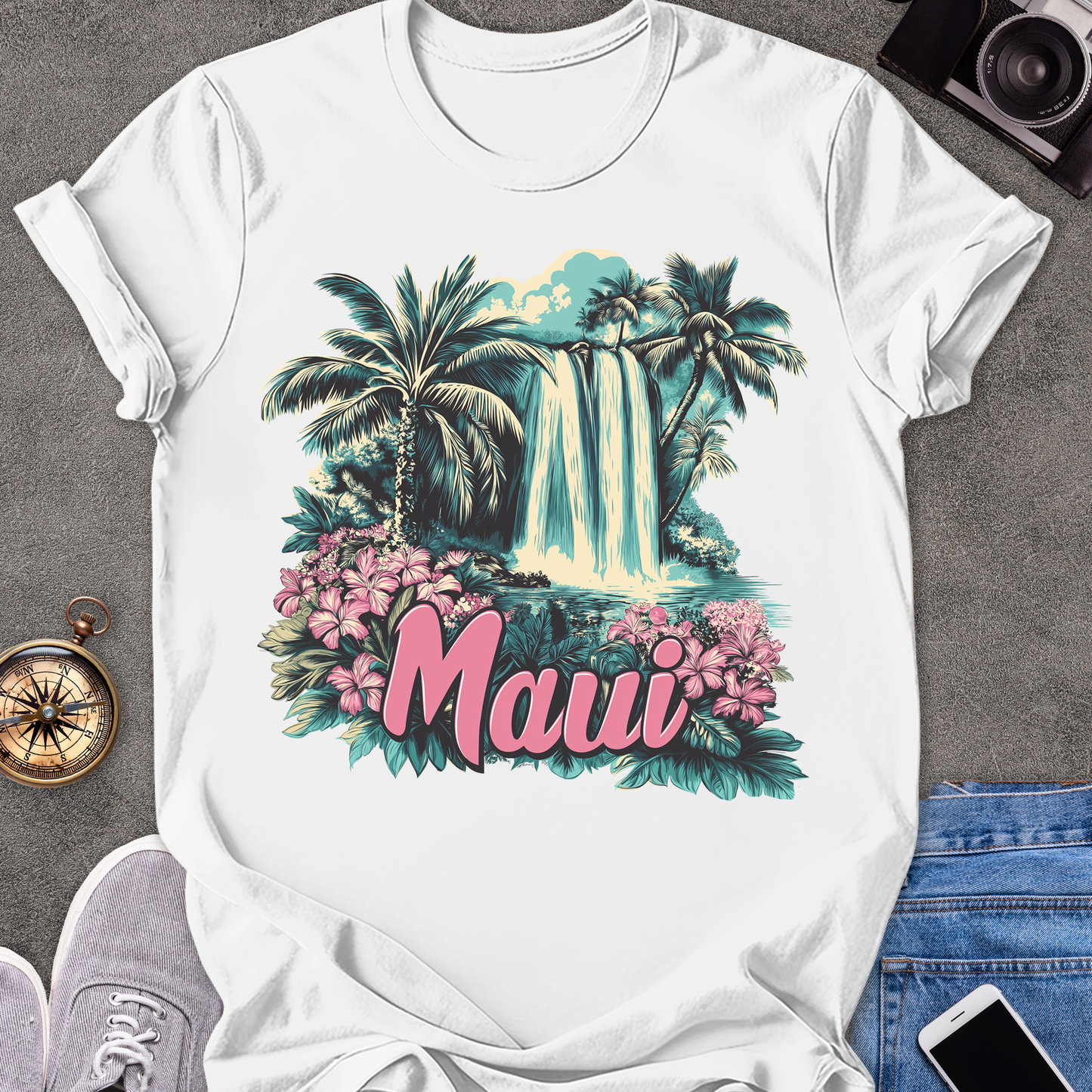 Maui - Hawaii | Unisex Softstyle T-Shirt | Waterfall Tee