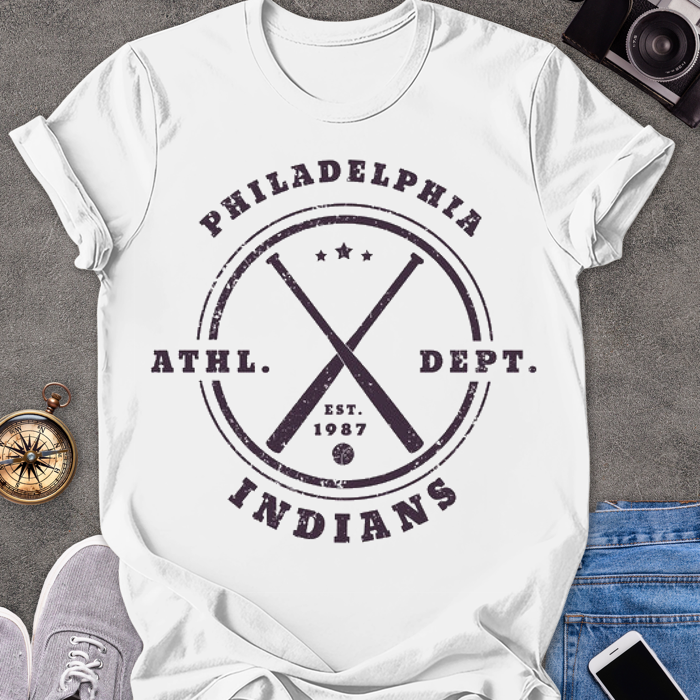 Philadelphia Indians, Athl. Dept. 1987| Unisex Softstyle T-Shirt | Philadelphia Travel Tee