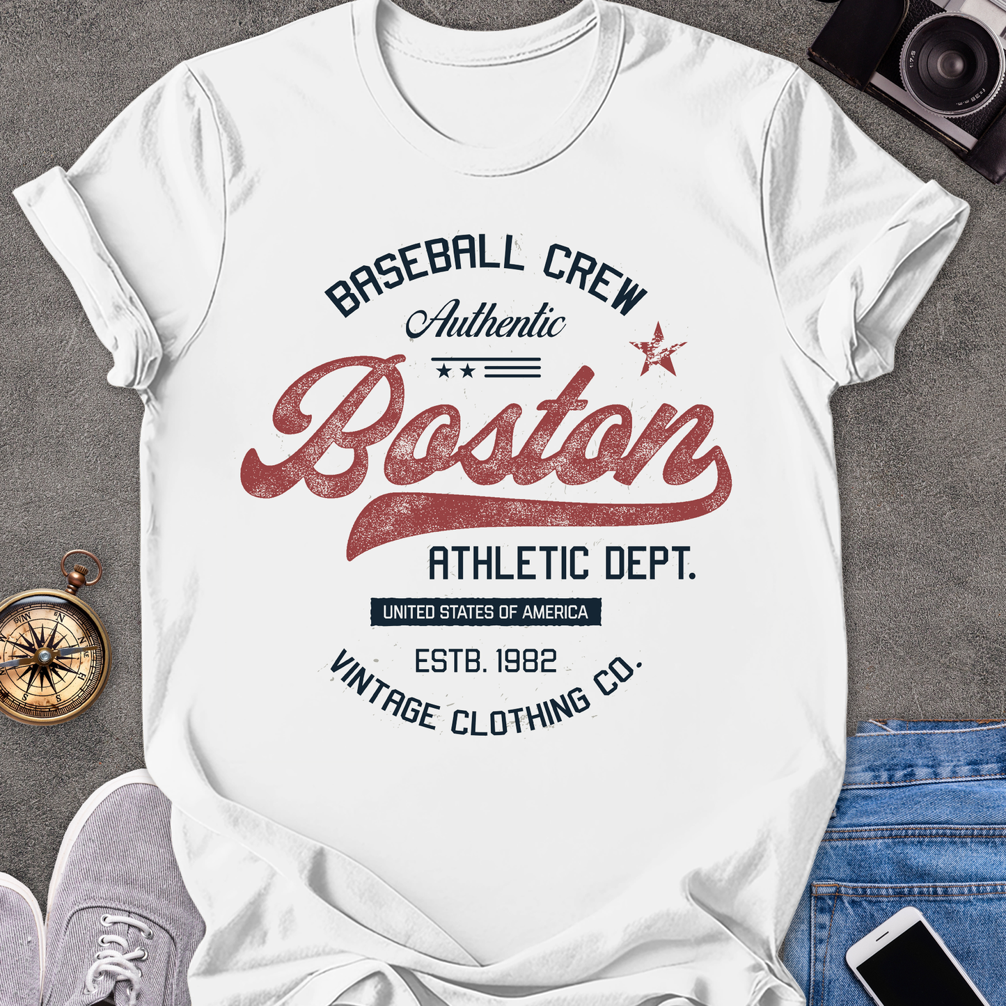 Baseball Crew Authentic Boston | Unisex Softstyle T-Shirt | Boston Massachusetts Travel Tee